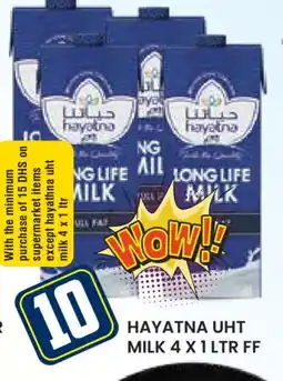 Baniyas Spike Hypermarket HAYATNA Long Life / UHT Milk offer