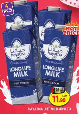 Baniyas Spike Hypermarket HAYATNA Full Cream Milk offer