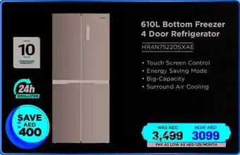 Eros Hitachi Bottom Freezer 4 Door Refrigerator HR4N7522DSXAE offer