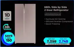 Eros Hitachi Side by Side 2 Door Refrigerator HRSN9552DDXAE offer