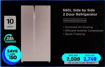 Eros Hitachi Side by Side 2 Door Refrigerator HRSN9552DDXAE offer