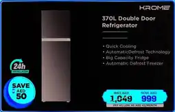 Eros Krome Double Door Refrigerator KR-REF370T offer