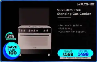 Eros Krome Free Standing Gas Cooker KR-CR9060 offer