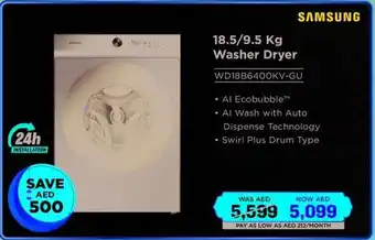 Eros Samsung Washer Dryer WD18B6400KV-GU offer