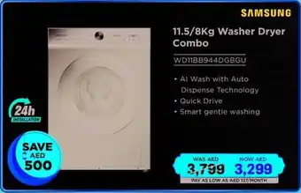 Eros Samsung Washer Dryer Combo WD11BB944DGBGU offer