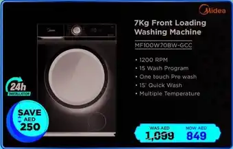 Eros Midea Front Loading Washing Machine MF100W70BW-GCC offer