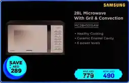 Eros Samsung Microwave With Gril & Convection MC28H5015AW offer