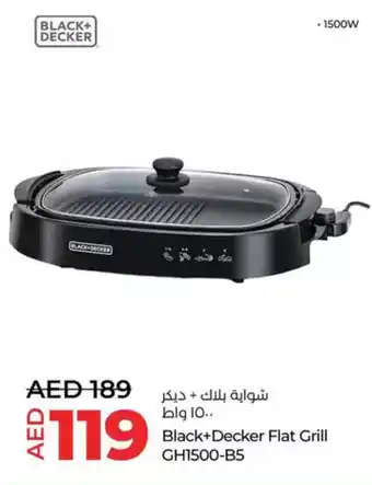 Lulu Hypermarket Black+Decker Flat Grill GH1500-B5 offer