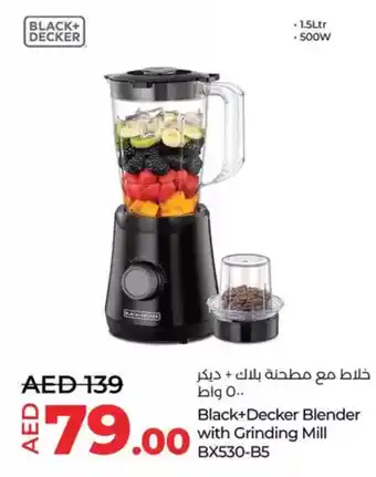 Lulu Hypermarket Black+Decker Blender with Grinding Mill BX530-B5 offer