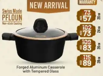 Abu Dhabi Coop Royalford forged aluminum casserole with tempered glass offer