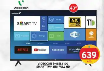 Grand Hyper Market Videocon E-43EL1100 smart TV/43IN/FULL HD offer