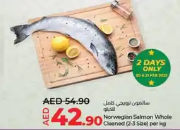 Lulu Hypermarket Norwegian Salmon Whole Cleaned offer