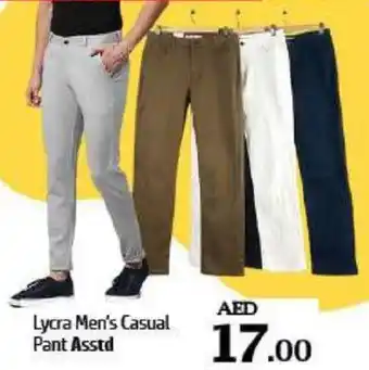 Al Hoot Lycra Men's Casual Pant Asstd offer