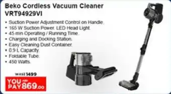 Géant Beko Cordless Vacuum Cleaner VRT94929VI offer