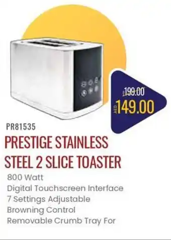 Géant PR81535 prestige stainless steel 2 slice toaster offer