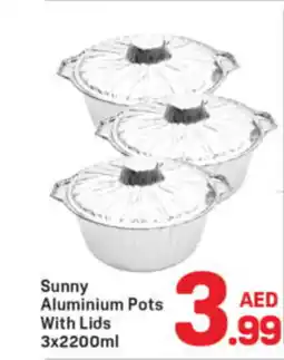 Day To Day Sunny aluminium pots with lids offer