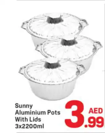 Day To Day Sunny aluminium pots with lids offer