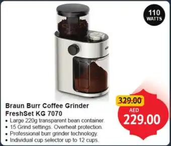 Union Coop Braun Burr Coffee Grinder FreshSet KG 7070 offer