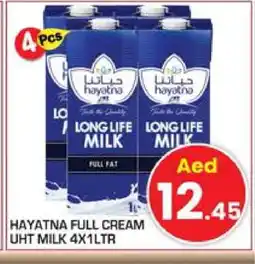 Baniyas Spike Hypermarket HAYATNA Long Life / UHT Milk offer