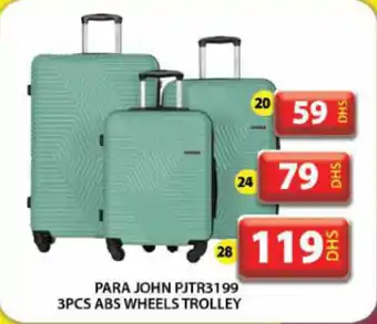 Grand Hyper Market Para john PJTR3199 ABS wheels trolley offer