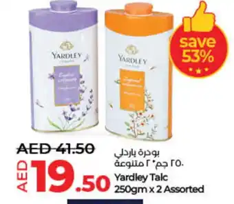 Lulu Hypermarket YARDLEY Talcum Powder offer