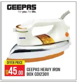 Baniyas Spike Hypermarket GEEPAS Ironbox offer