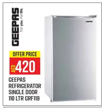 Baniyas Spike Hypermarket GEEPAS Refrigerator offer