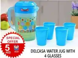 United Hypermarket Delcasa water jug with 4 glasses offer