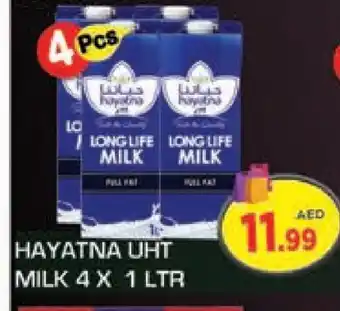 Baniyas Spike Hypermarket HAYATNA Long Life / UHT Milk offer