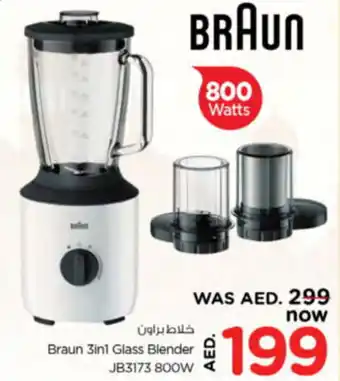 Nesto Braun 3in1 Glass Blender JB3173 800W offer