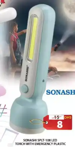 Grand Hyper Market Sonashi splt-108 led torch with emergency plastic offer