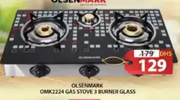 Grand Hyper Market Olsenmark gas stove 3 burner glass OMK2224 offer