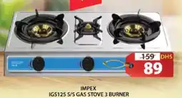 Grand Hyper Market Impex s/s gas stove 3 burner IGS125 offer