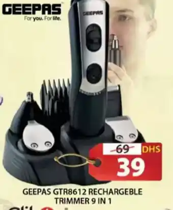 Grand Hyper Market Geepas rechargeble trimmer 9 in 1 GTR8612 offer