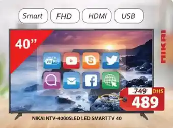 Grand Hyper Market Nikai led smart tv 40 NTV-4000SLED offer