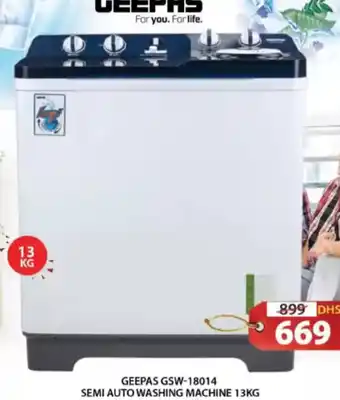 Grand Hyper Market Geepas semi auto washing machine GSW-18014 offer