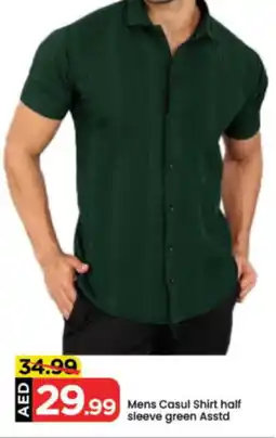 Mark & Save Mens Casul Shirt Half Sleeve Green Asstd offer