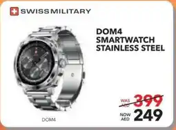 Sharaf DG Swiss Military Dom4 Smartwatch Stainless Steel offer