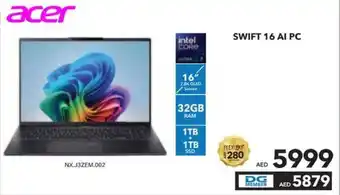 Sharaf DG Acer Swift 16 AI PC offer