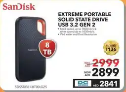 Sharaf DG SanDisk Extreme portable solid state drive USB 3.2 gen 2 offer