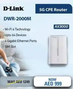 Sharaf DG D-Link 5G CPE Router DWR-2000M offer