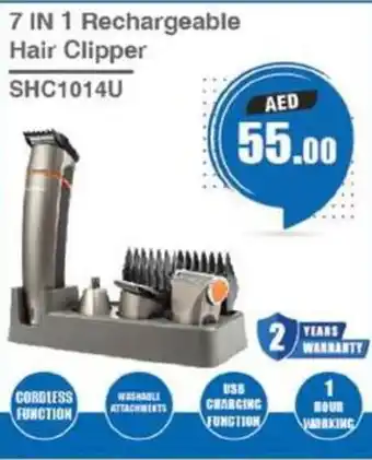 Grand Hyper Market 7 IN 1 Rechargeable Hair Clipper SHC1014U offer