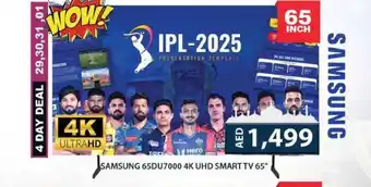 Grand Hyper Market Samsung 65DU7000 4K UHD smart TV offer