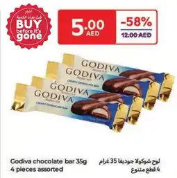 Carrefour Godiva chocolate bar assorted offer