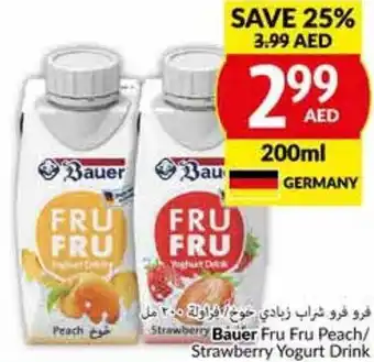 Viva Bauer Fru Fru Peach/ Strawberry Yogurt Drink offer