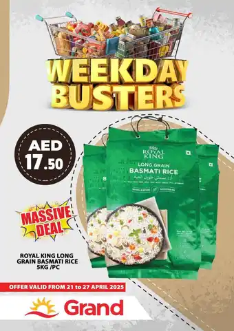 Grand Hyper Market Royal king long grain basmati rice offer