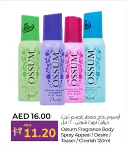 Lulu Hypermarket Ossum Fragrance Body Spray Appeal Desire Teaser Cherish offer
