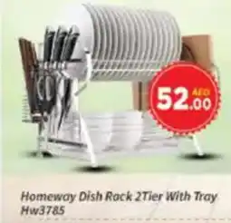 AIKO HYPERMARKET Homeway Dish Rack 2Tier With Tray Hw3785 offer
