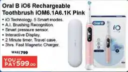 Géant Oral B i06 Rechargeable Toothbrush IOM6.1A6.1K offer