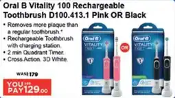 Géant Oral B Vitality 100 Rechargeable Toothbrush D100.413.1 offer